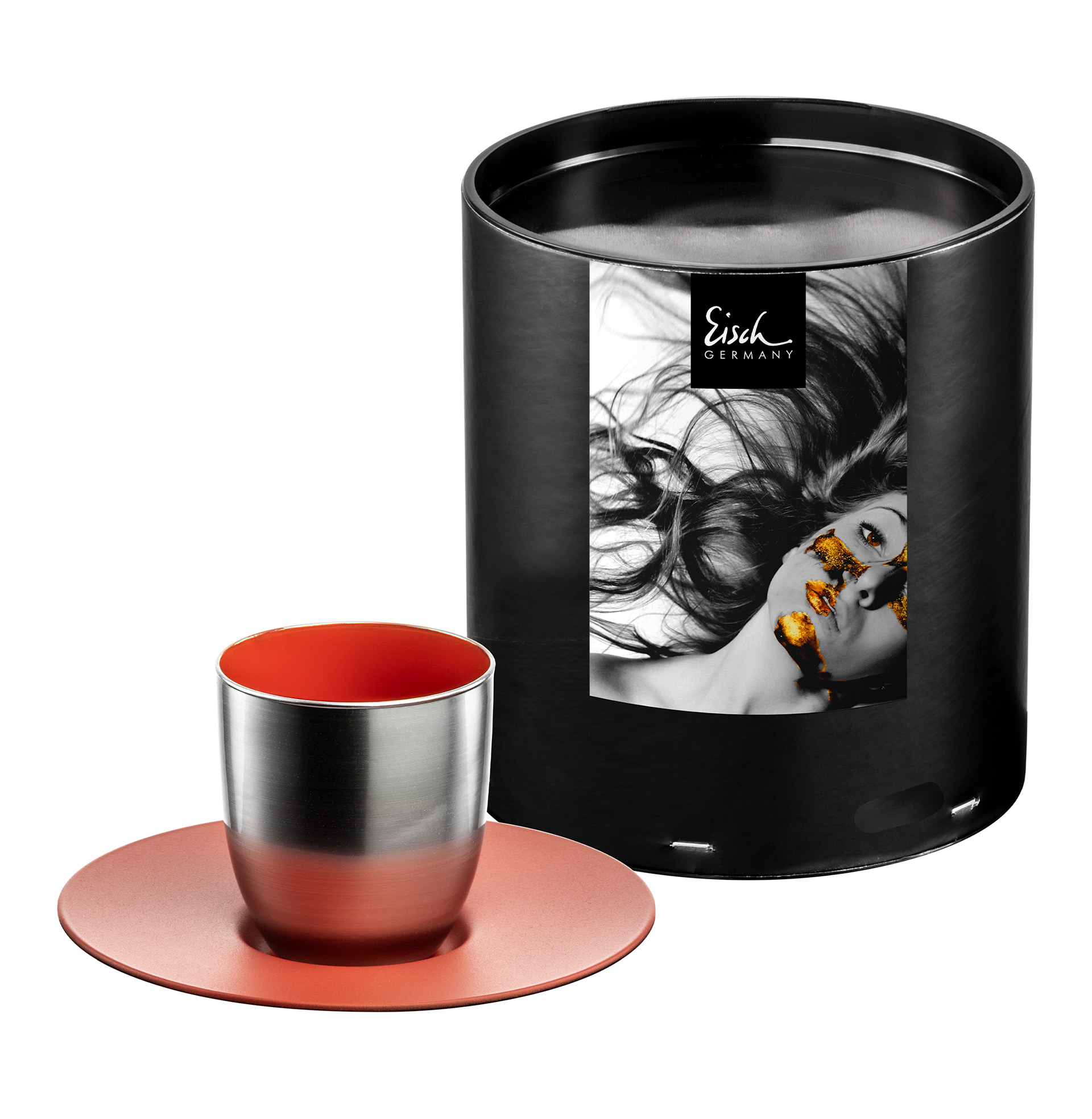 Espresso set silver/coral COSMO COLLECT
