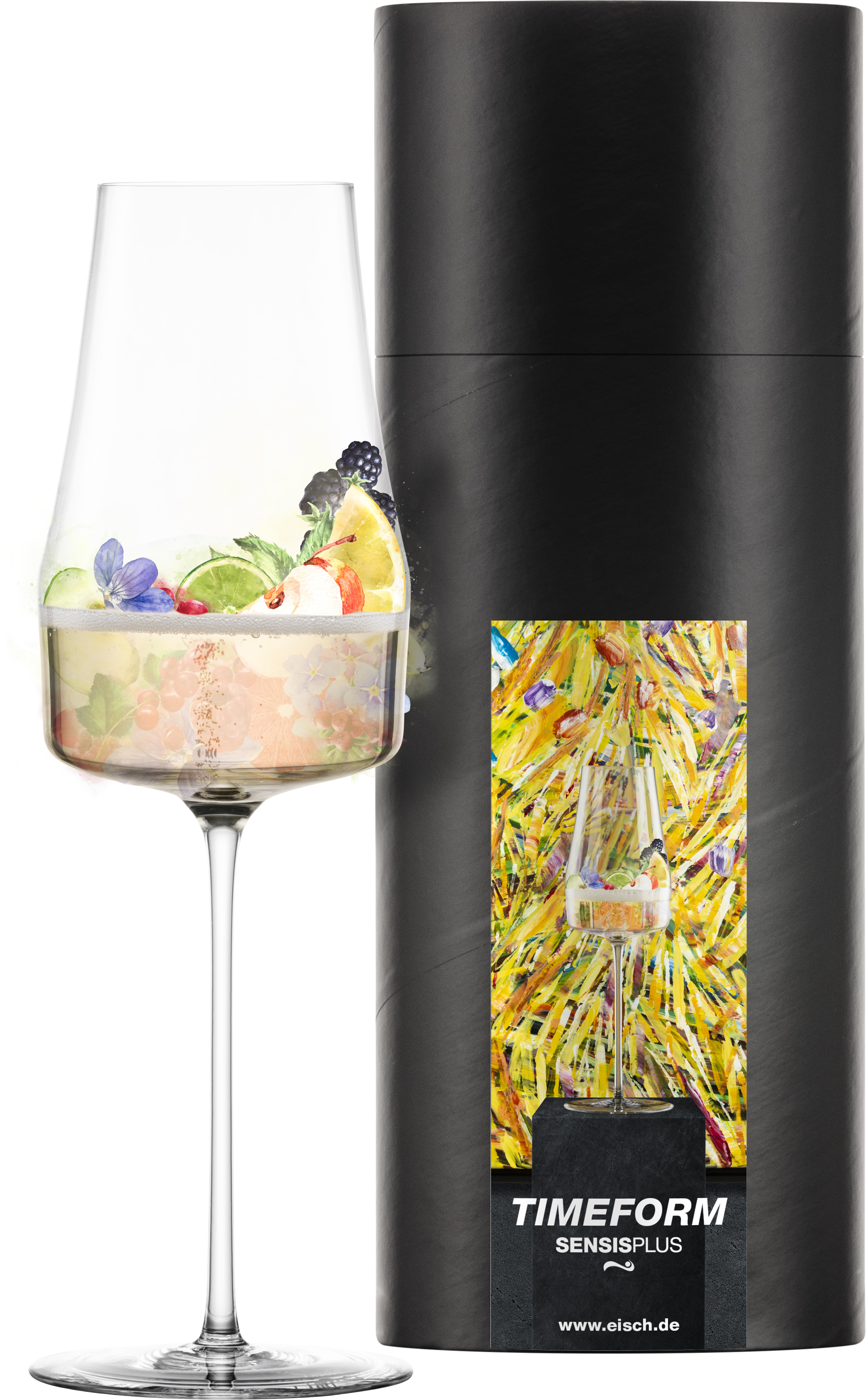 Weinglas Champagner in Geschenkröhre TIMEFORM SENSISPLUS
