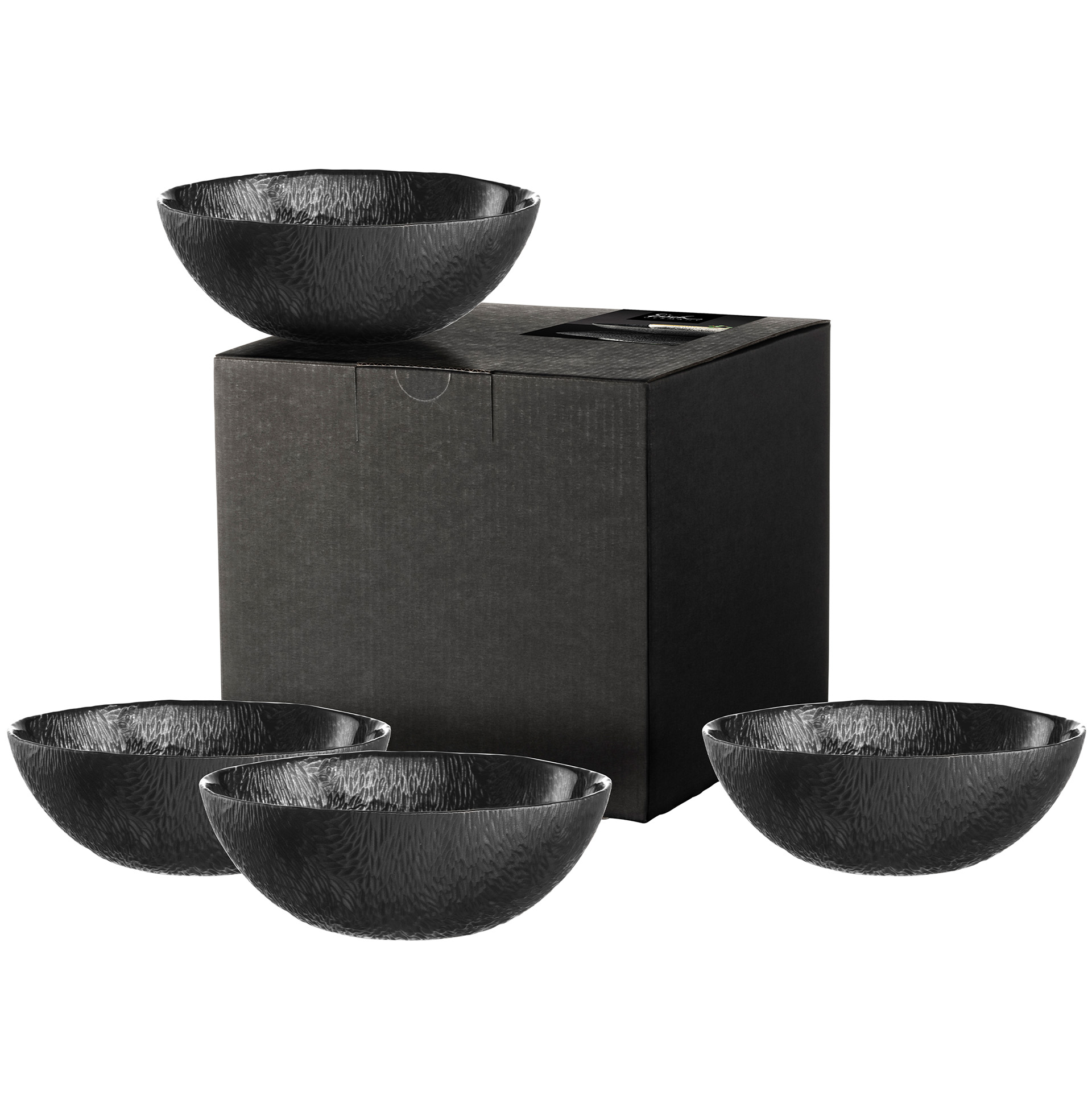 Set of 4 bowls black Ø 150 mm SEN