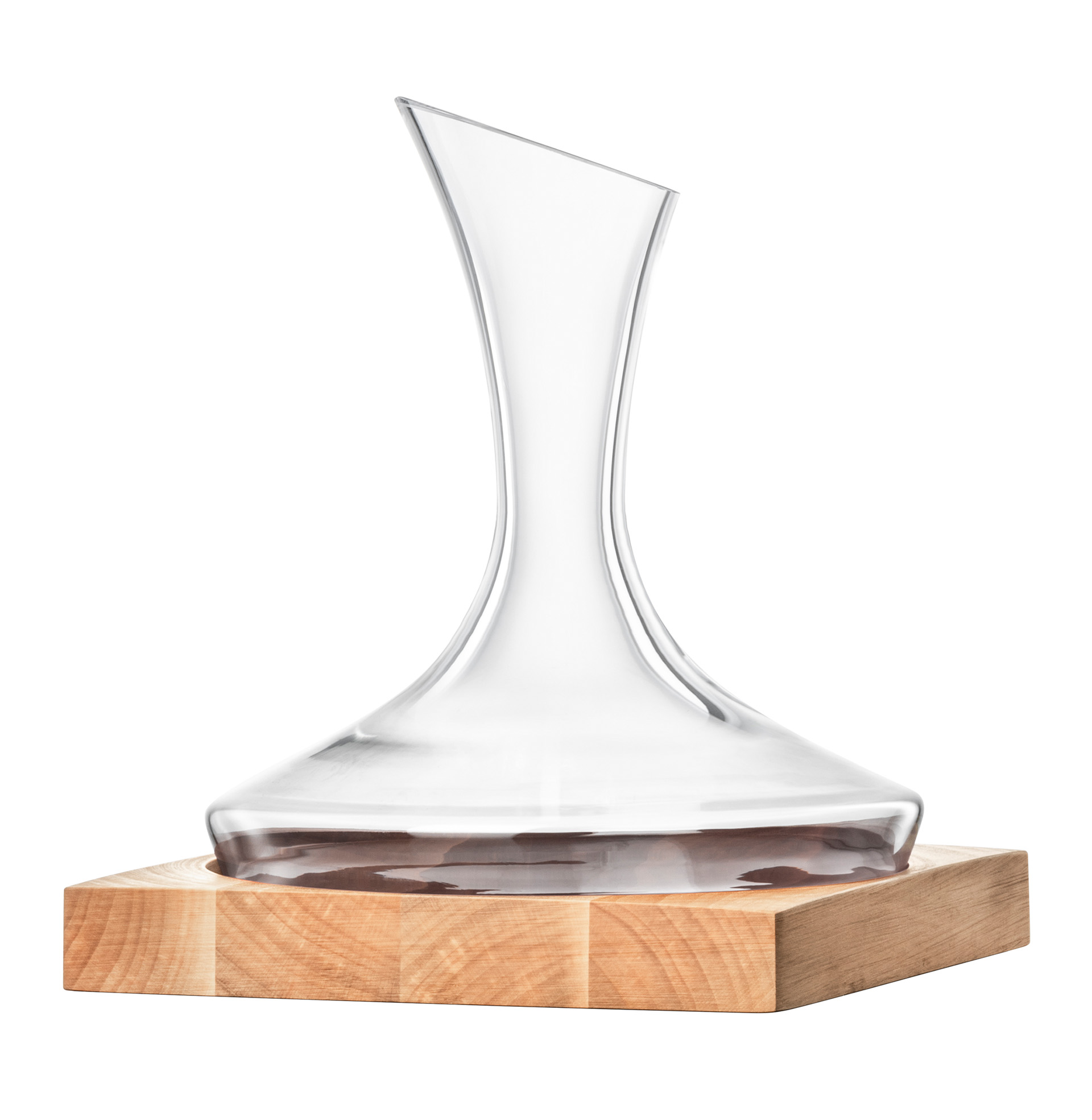 Decanter No Drop Effect on wooden base 0,75l WOOD EDITION