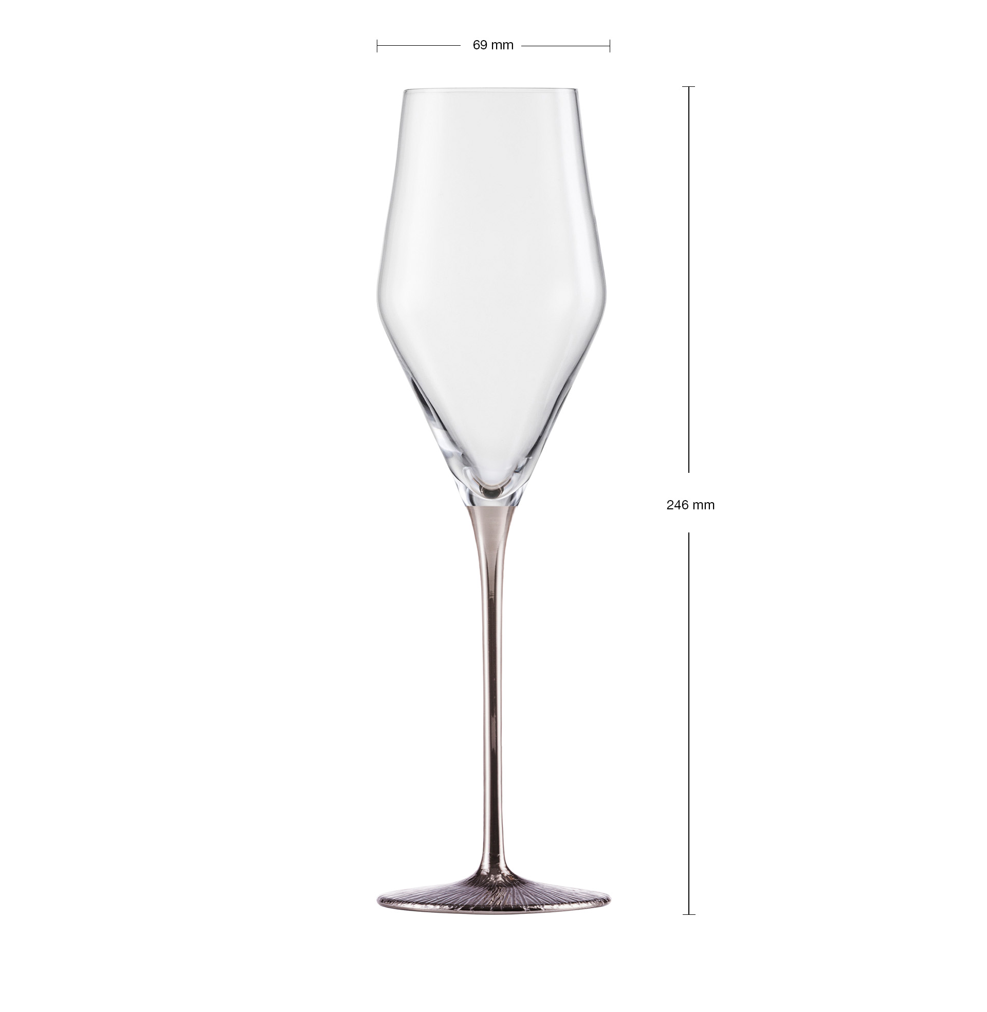 Champagne glasses platinum RAVI PLATIN