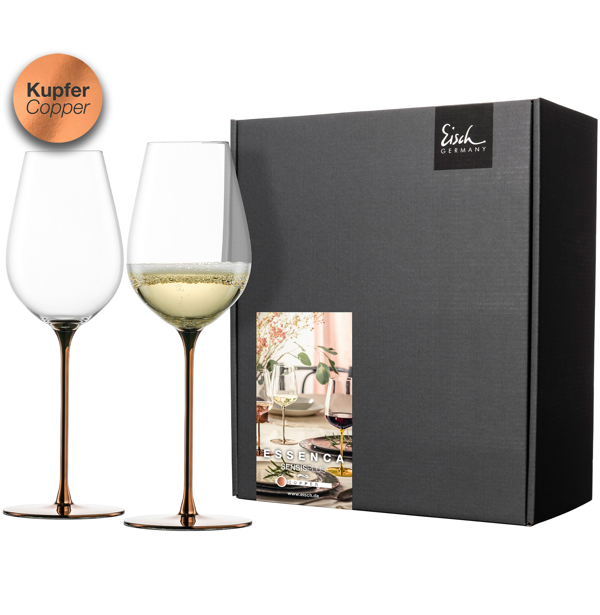 Set of 2 allround wine glasses refreshing & light copper ESSENCA SENSISPLUS COPPER EDITION