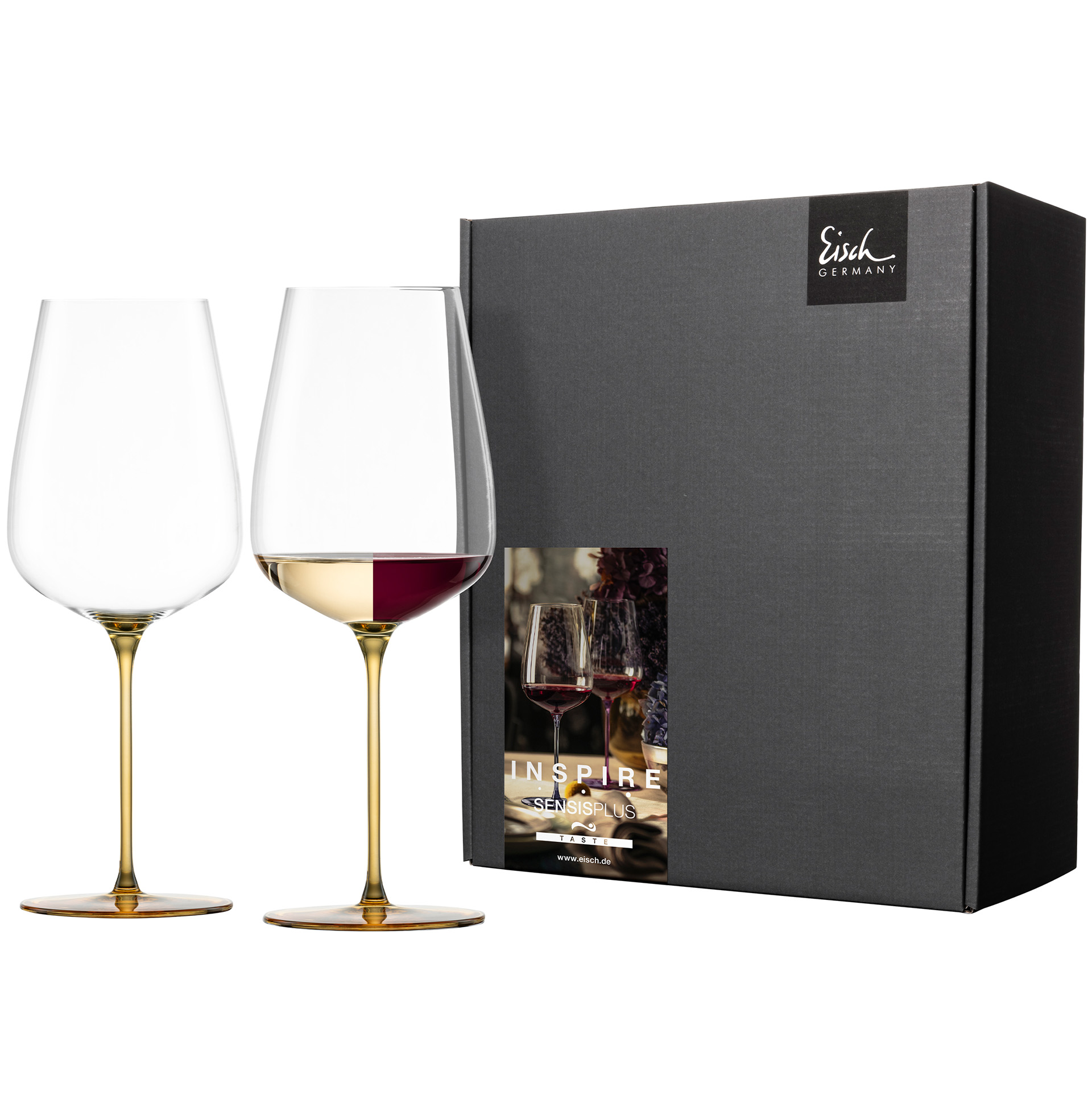 Set of 2 allround wine glasses powerful & rich amber INSPIRE SENSISPLUS