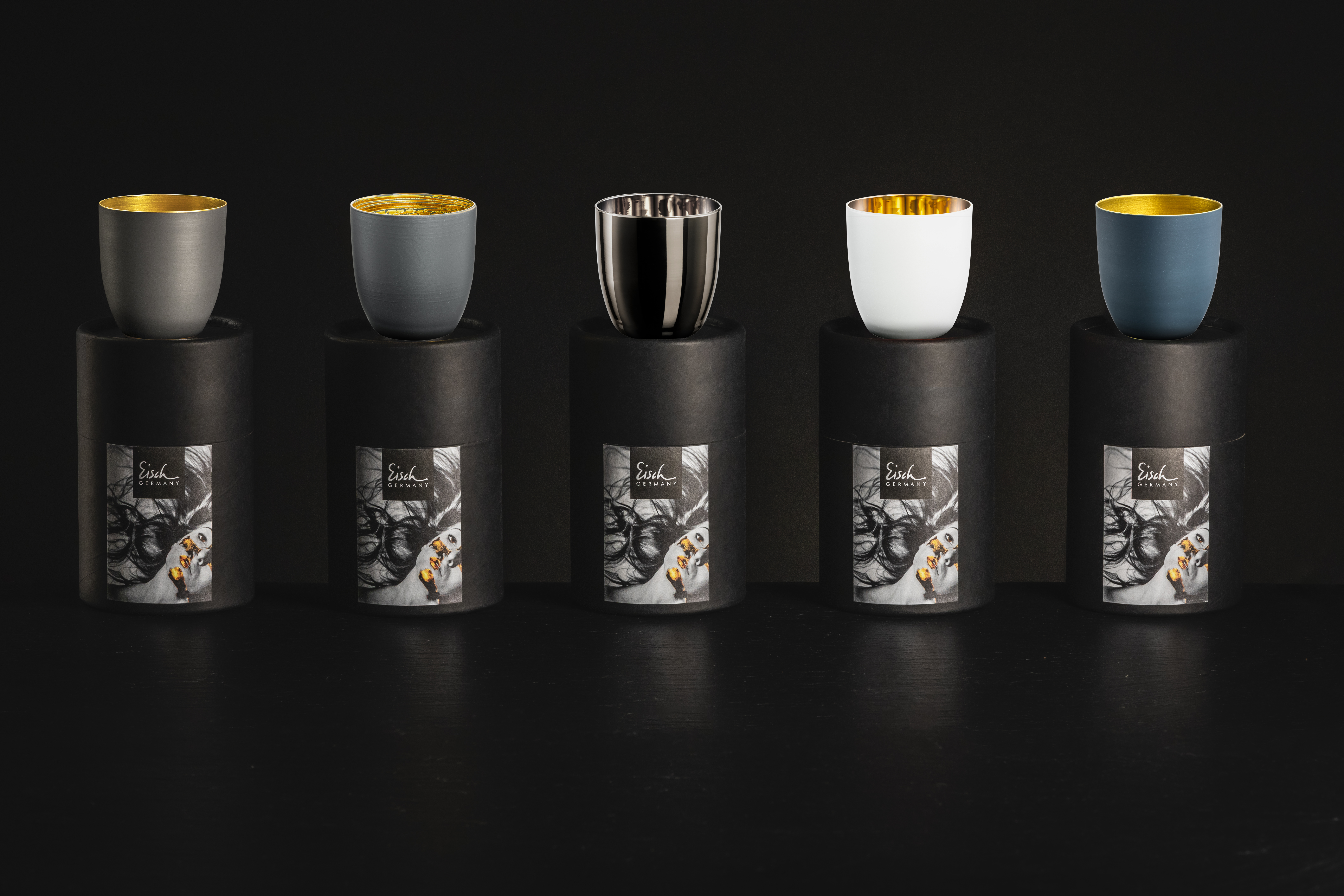 Espressoglas gold/petrol COSMO COLLECT