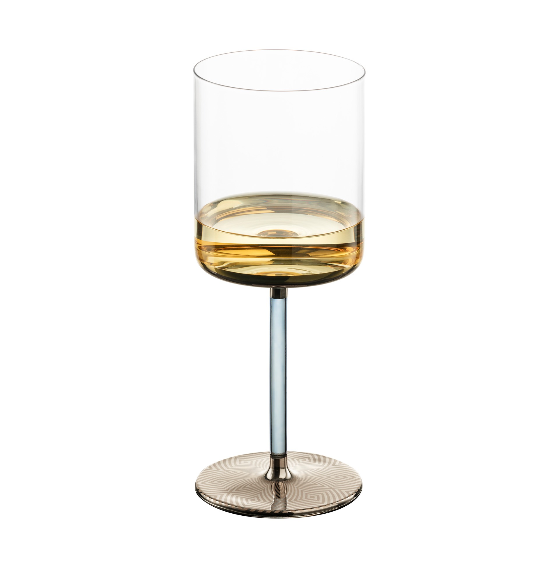 Set of 2 white wine glasses platinum ADELINE