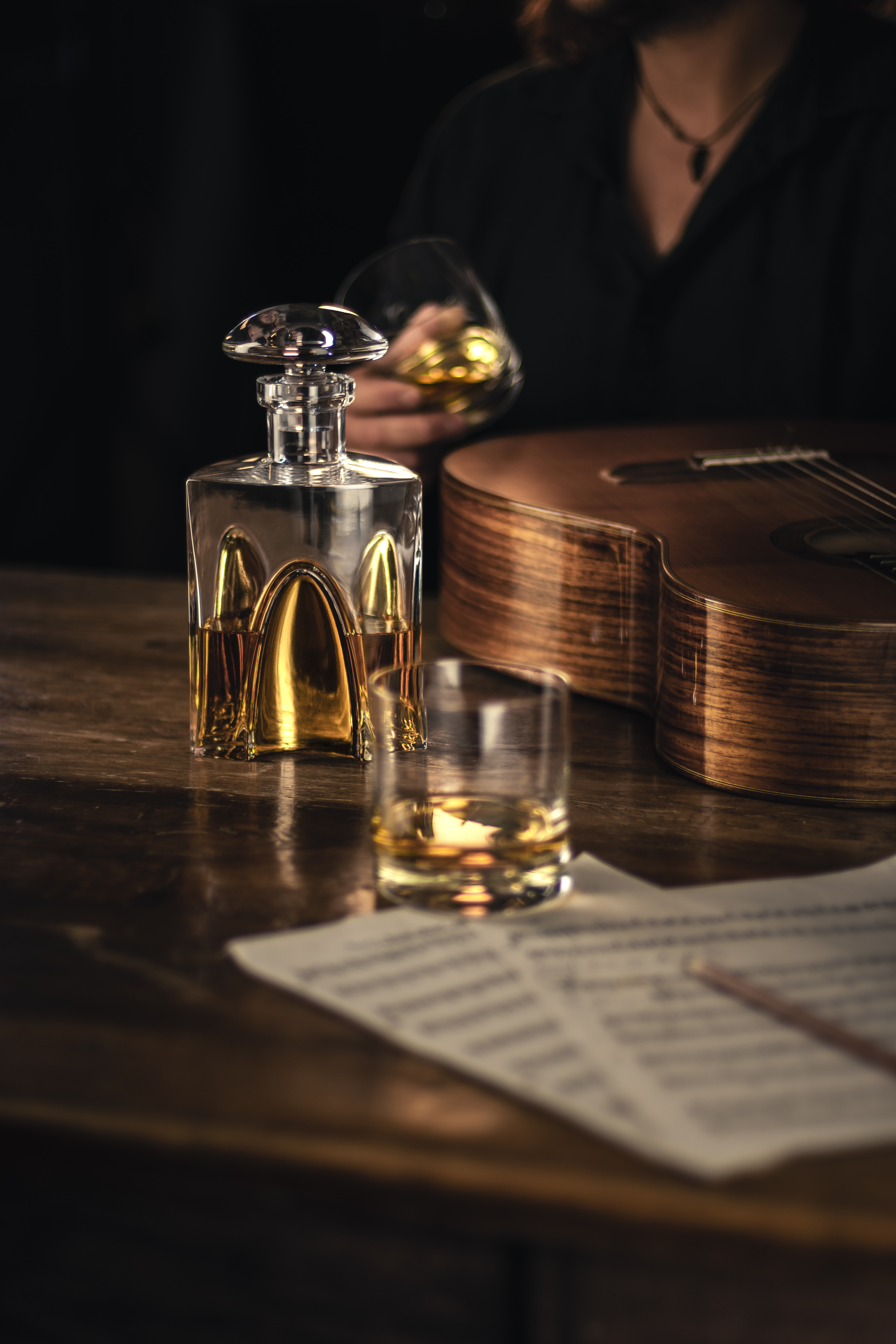 Set of 2 whisky glasses gold GENTLEMAN