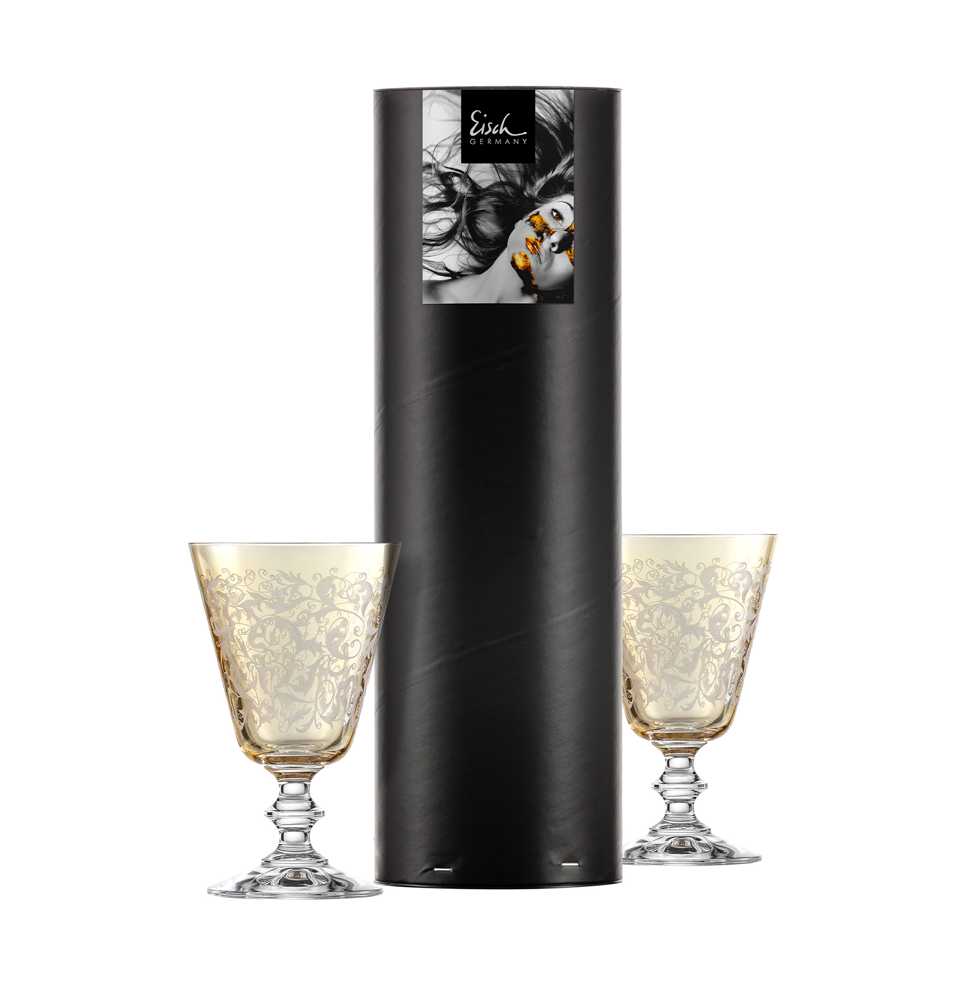 Set of 2 red wine glasses amber TOULOUSE