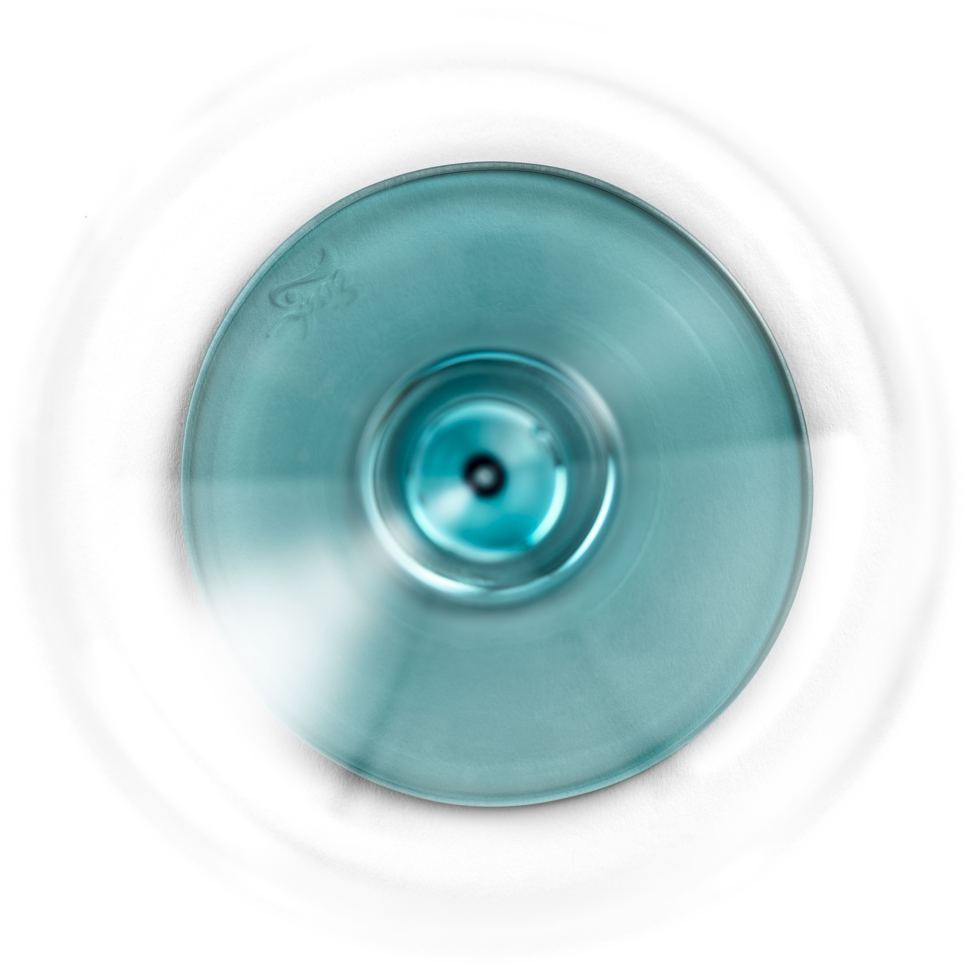 Top view of aqua INSPIRE SENSISPLUS glass