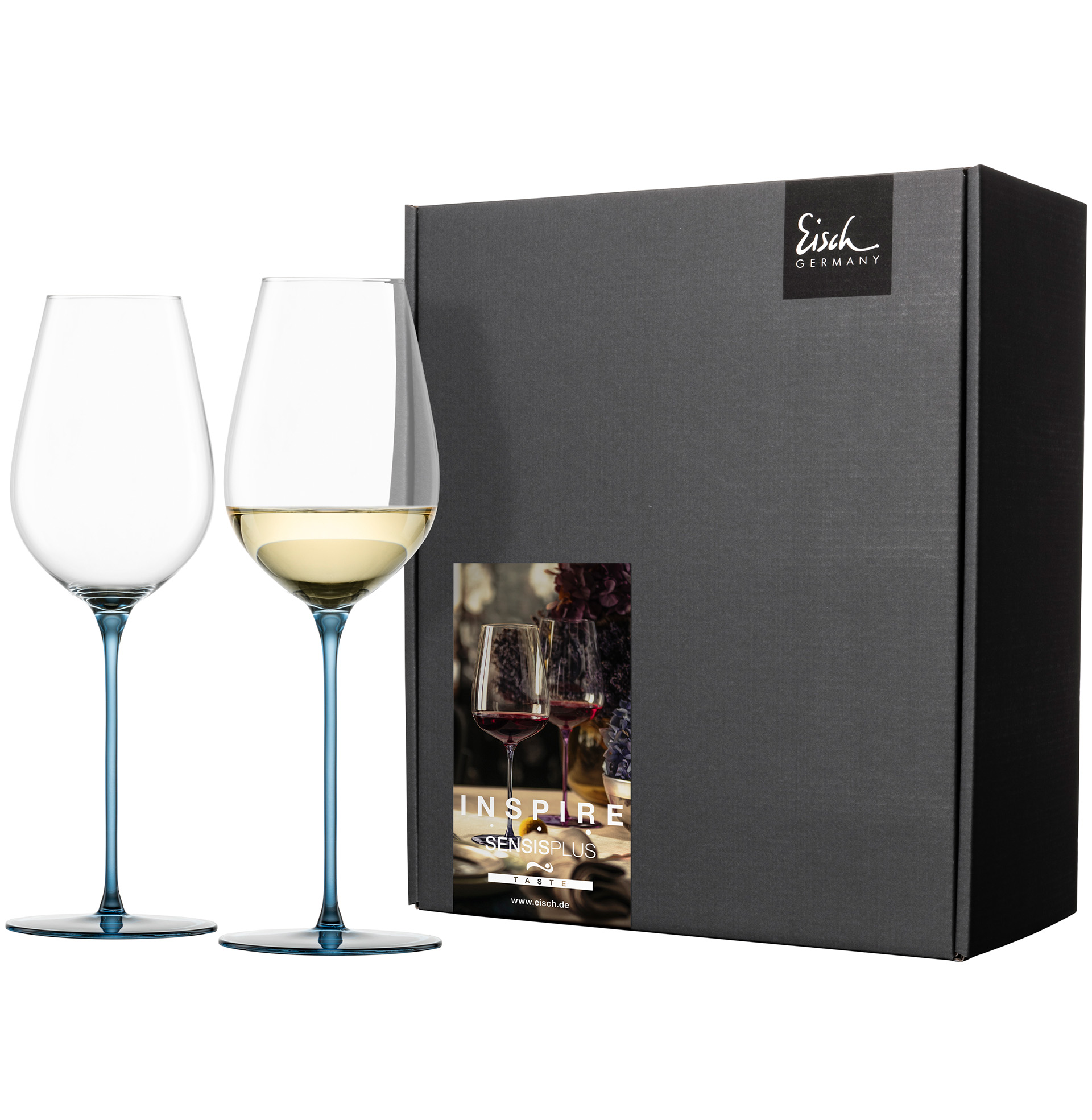 Set of 2 allround wine glasses refreshing & light blue INSPIRE SENSISPLUS