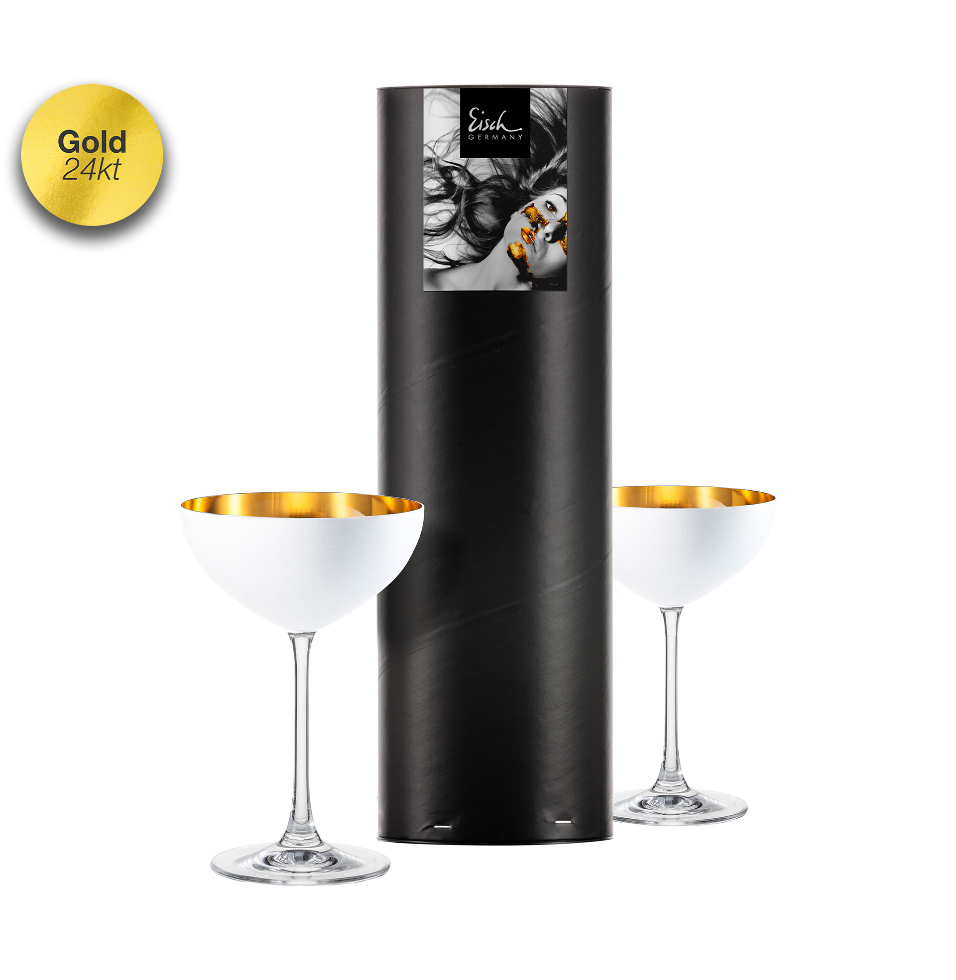 2er Set Dessertschalen weiß/gold COSMO