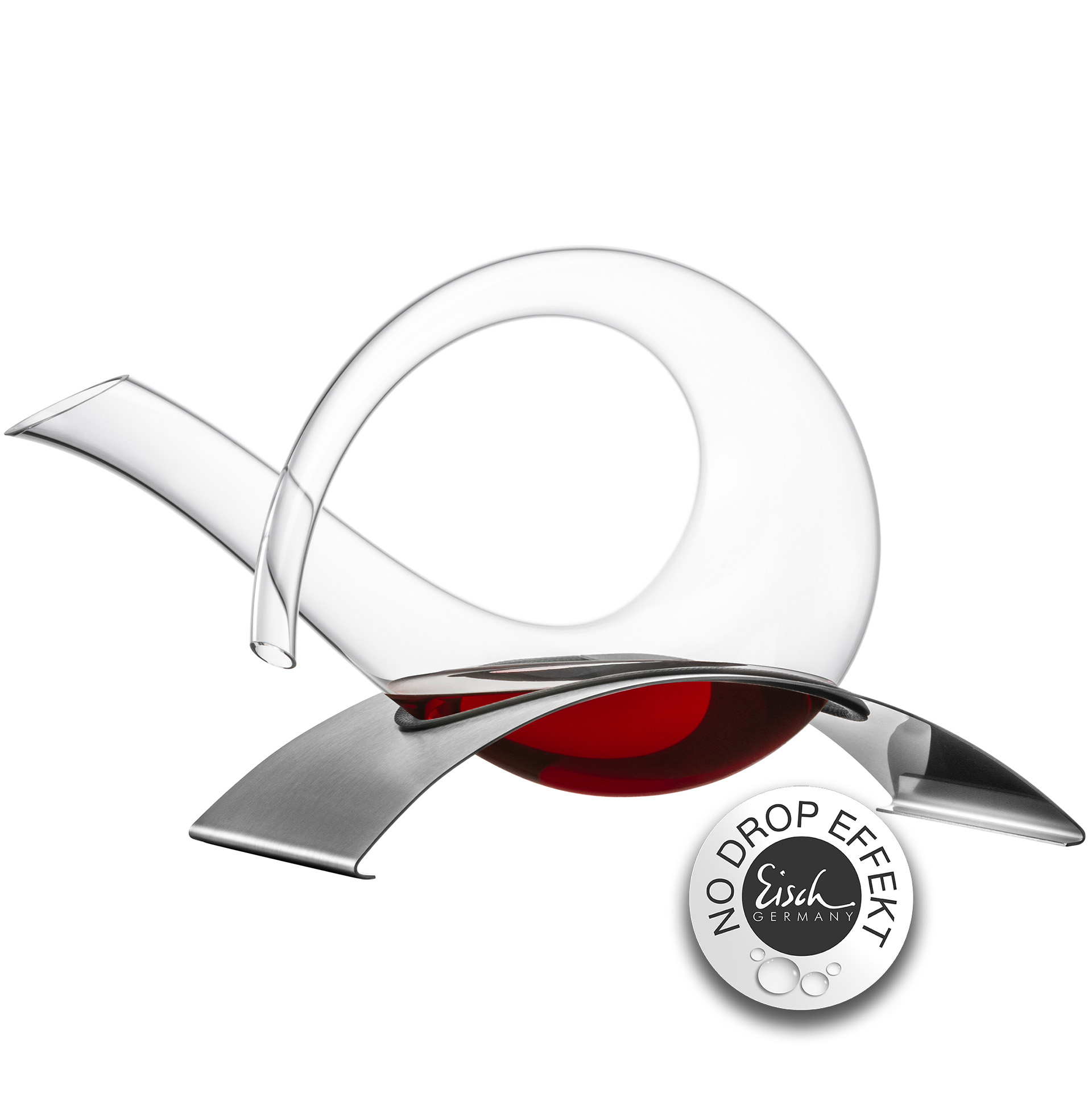 Dekantierkaraffe No Drop Effekt auf Edelstahlsockel 0,75l EDITION 1