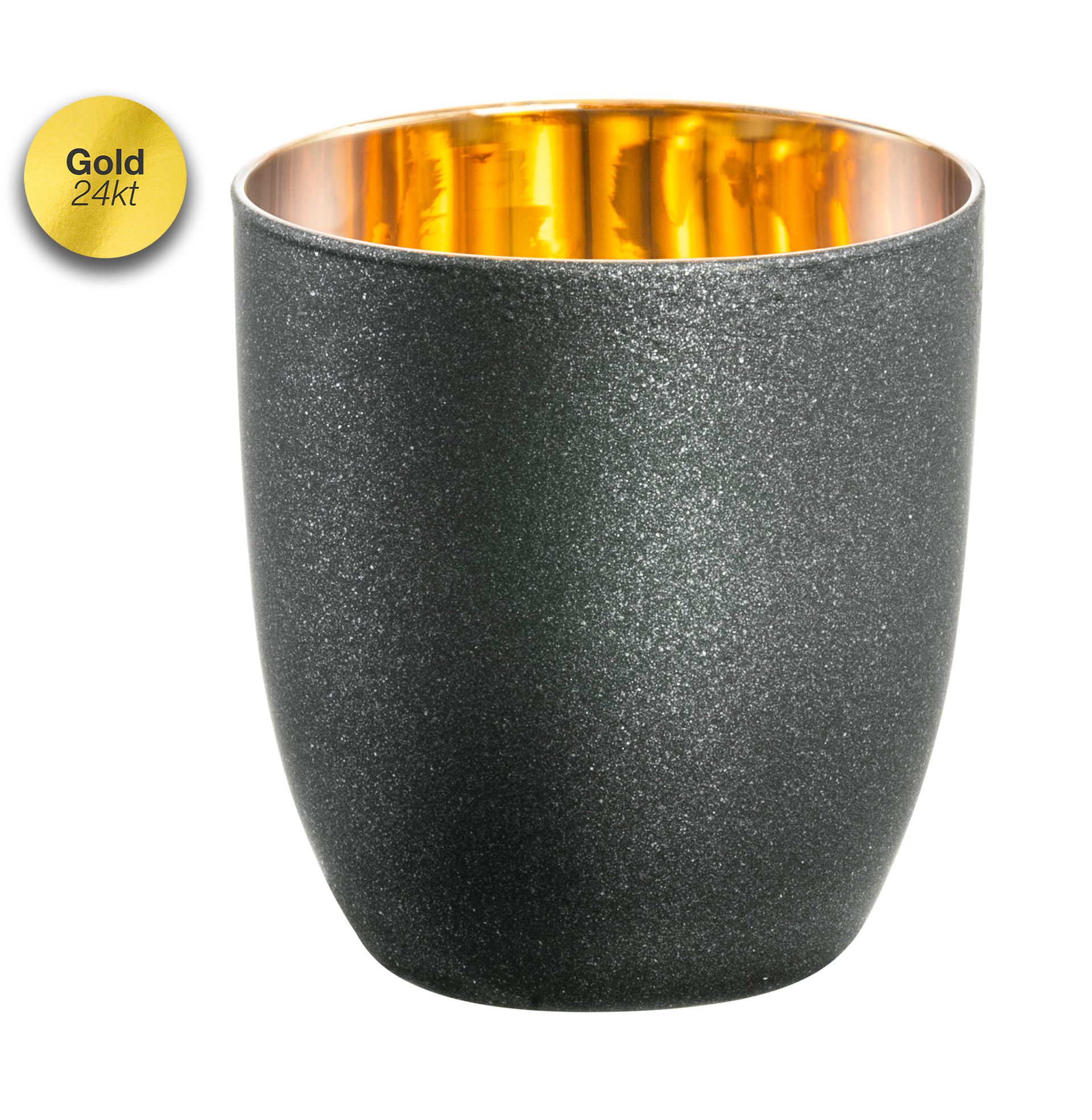 Espressoglas schwarz/gold COSMO COLLECT