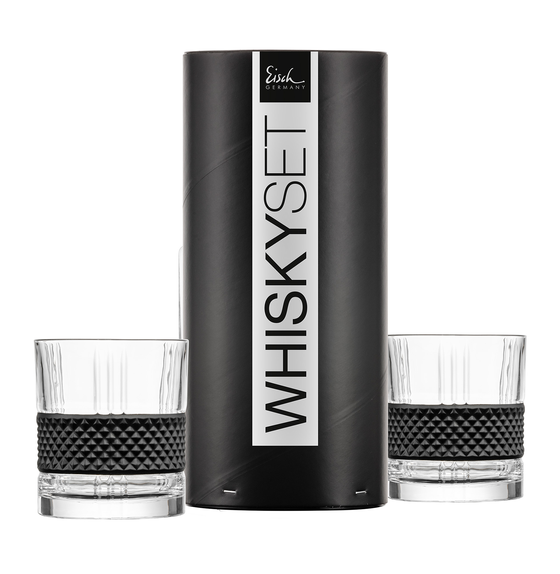 Whisky Tumbler schwarz in Geschenkröhre 2er Set GLEN I EISCH