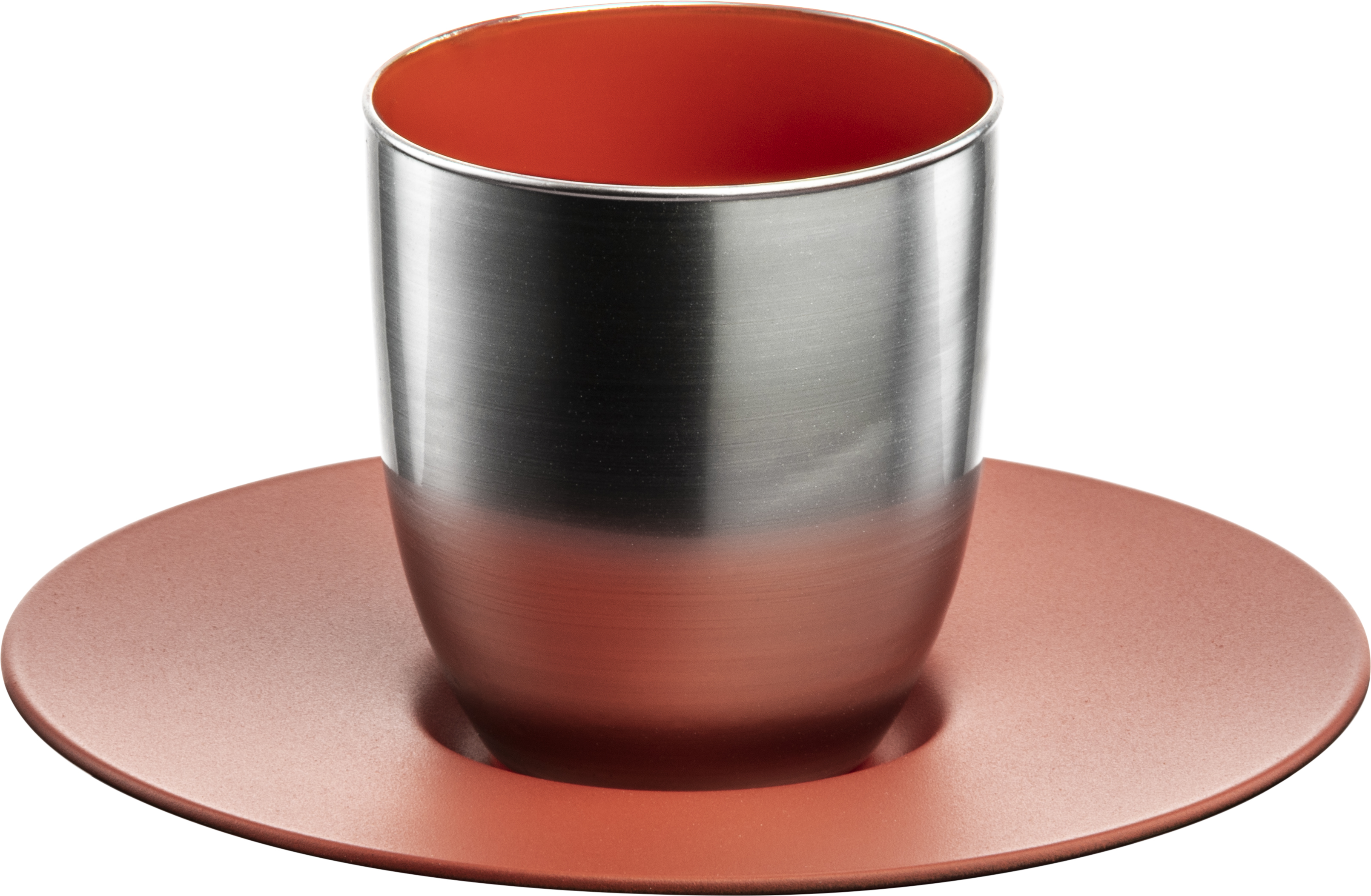 Espresso set silver/coral COSMO COLLECT