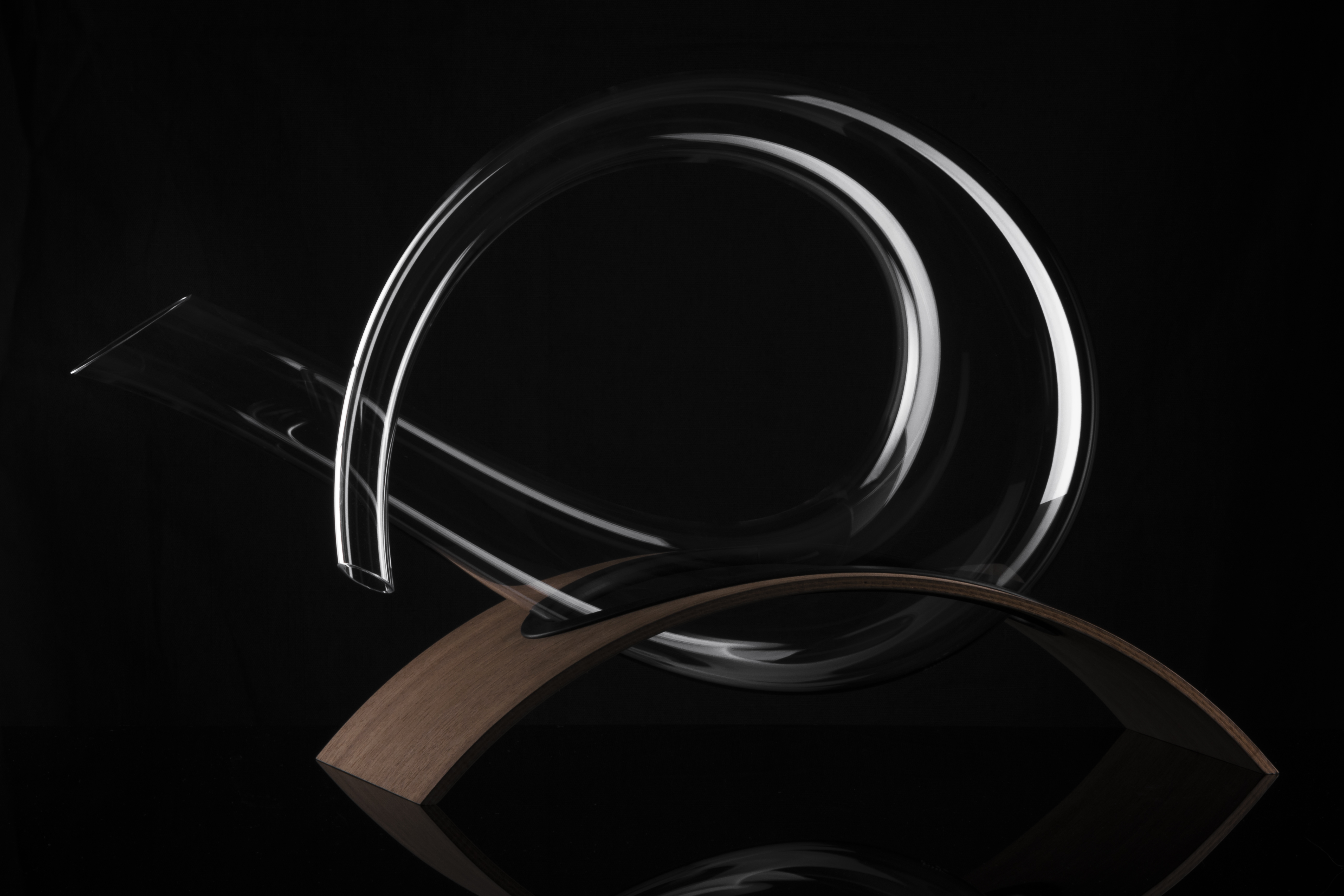 Decanter No Drop Effect on wooden base 0,75l WOOD EDITION