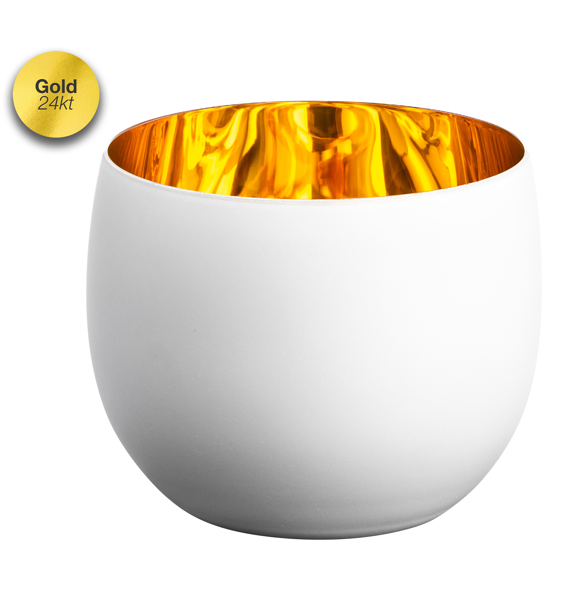 Cappuccinoglas weiß/gold COSMO