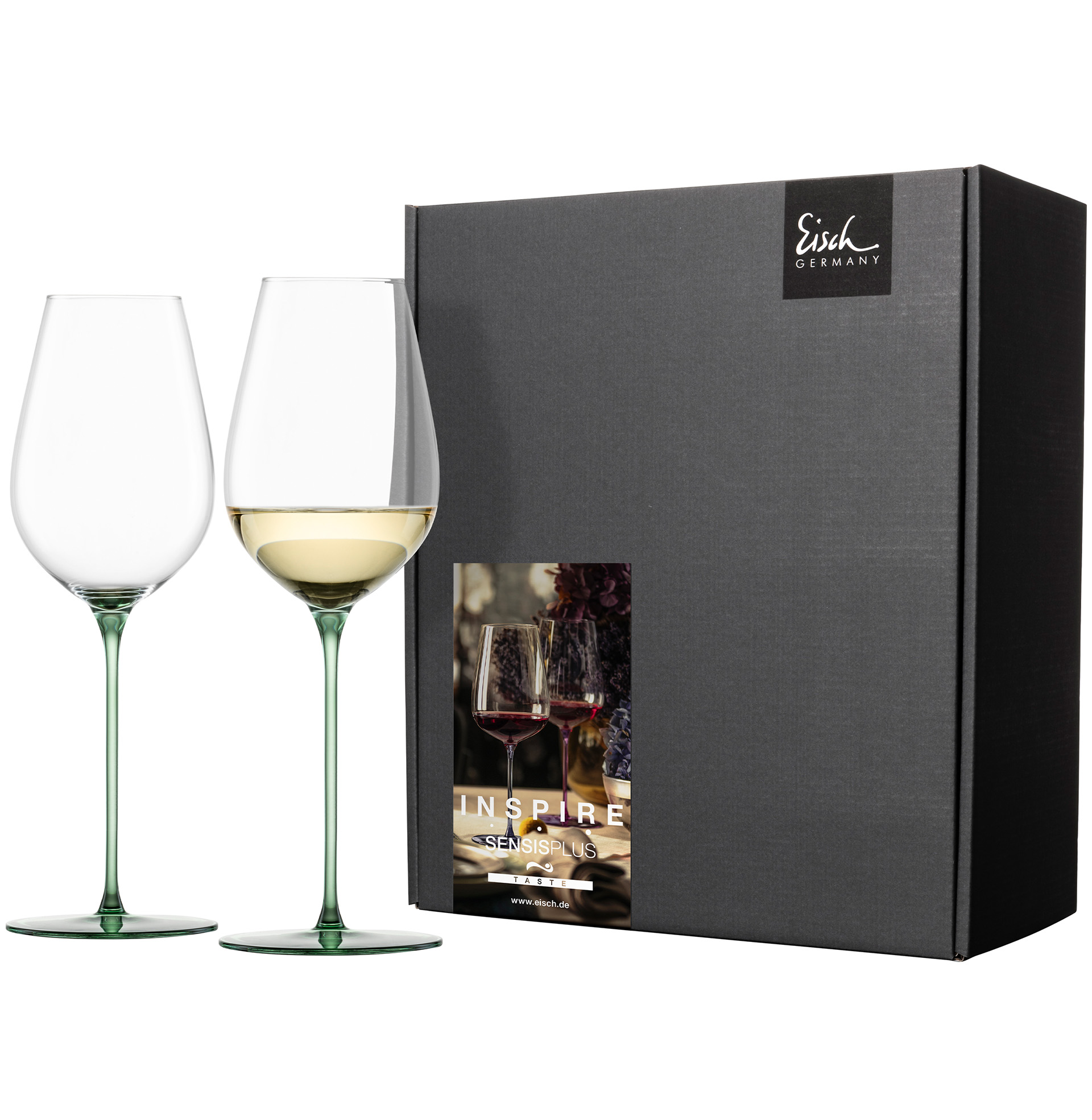 Set of 2 allround wine glasses refreshing & light green INSPIRE SENSISPLUS