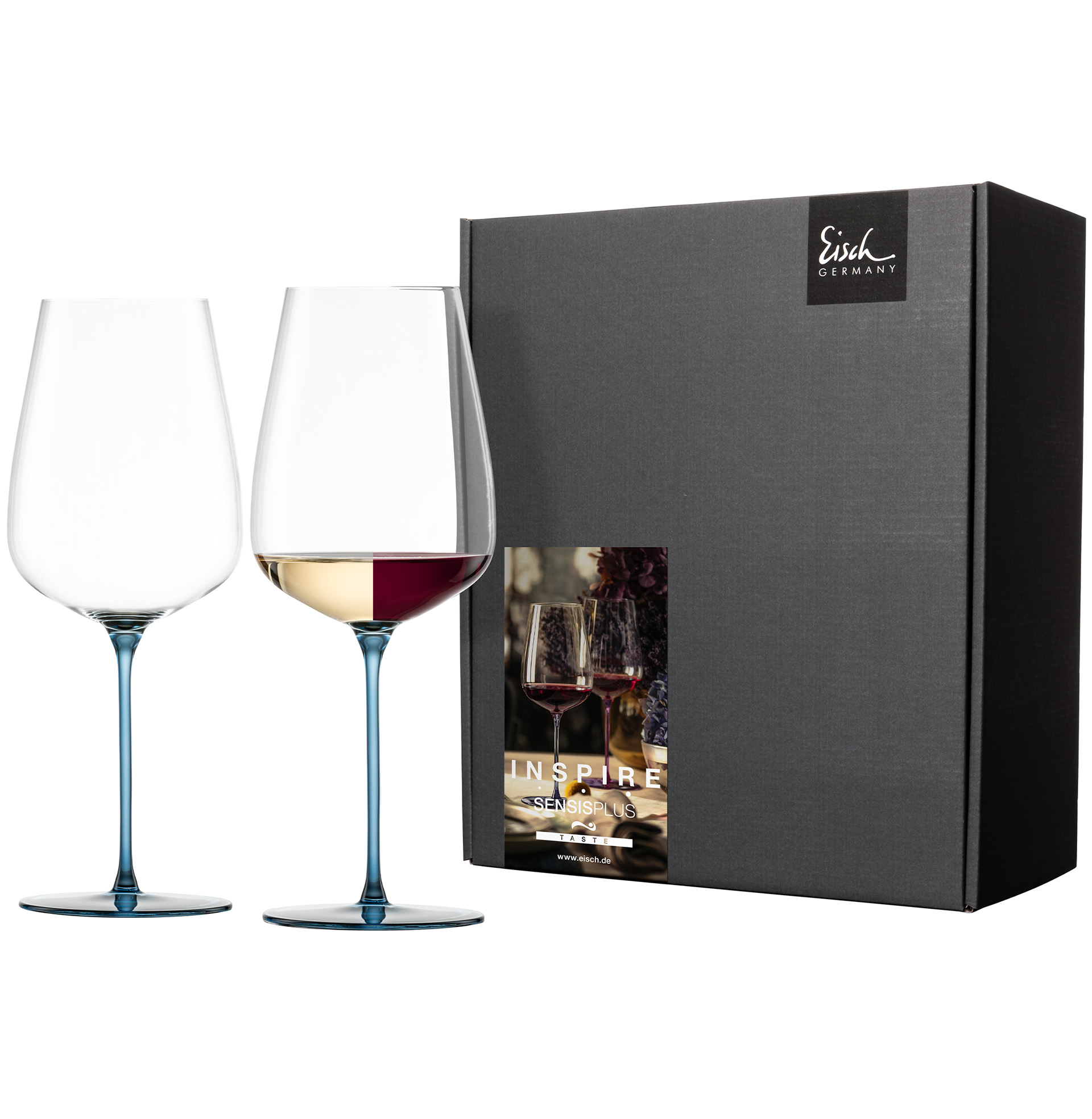 Set of 2 allround wine glasses powerful & rich blue INSPIRE SENSISPLUS