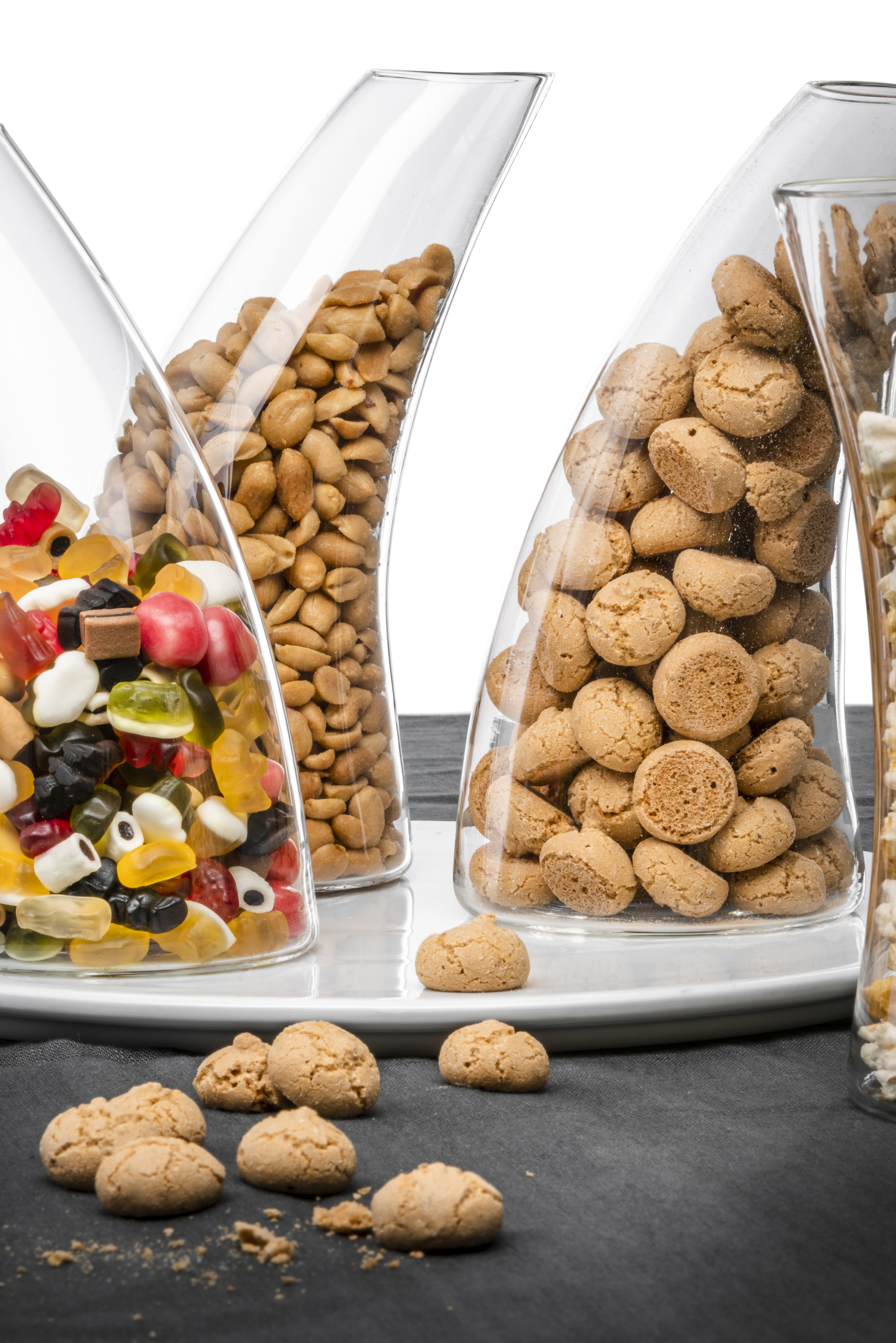 Nut dispensers filled with sweets